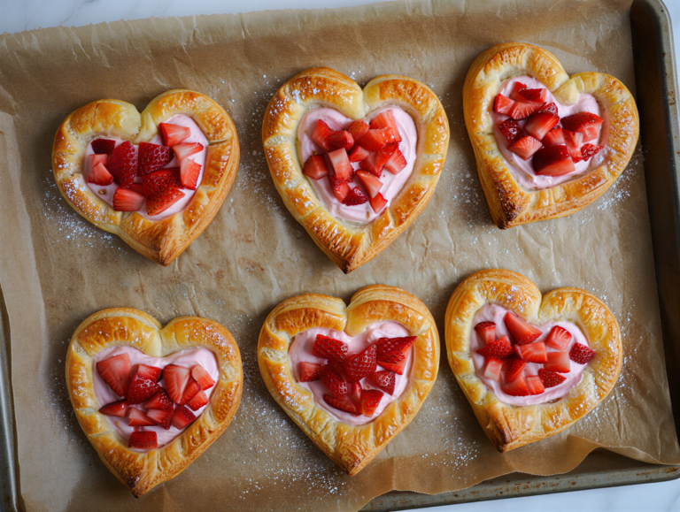 Strawberry Cream Cheese Heart Danishes
