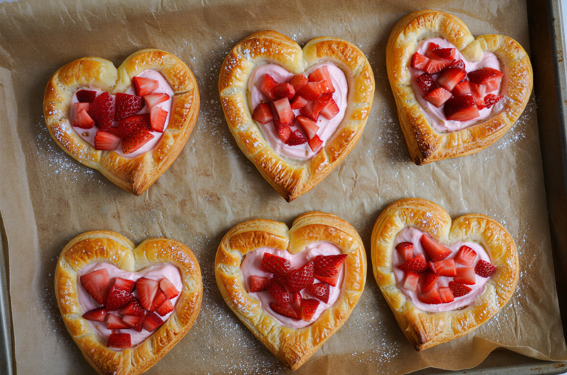Strawberry Cream Cheese Heart Danishes