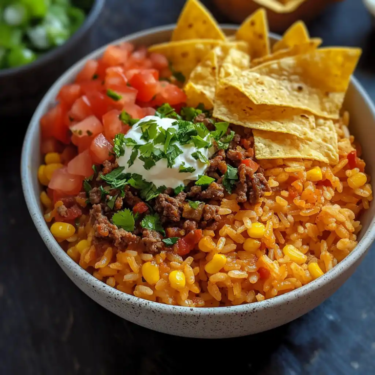 Taco Rice Bowl with Doritos Recipe