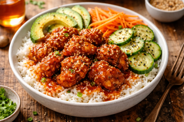 Hot Honey Chicken Bowl – Sweet & Spicy High Protein Dinner